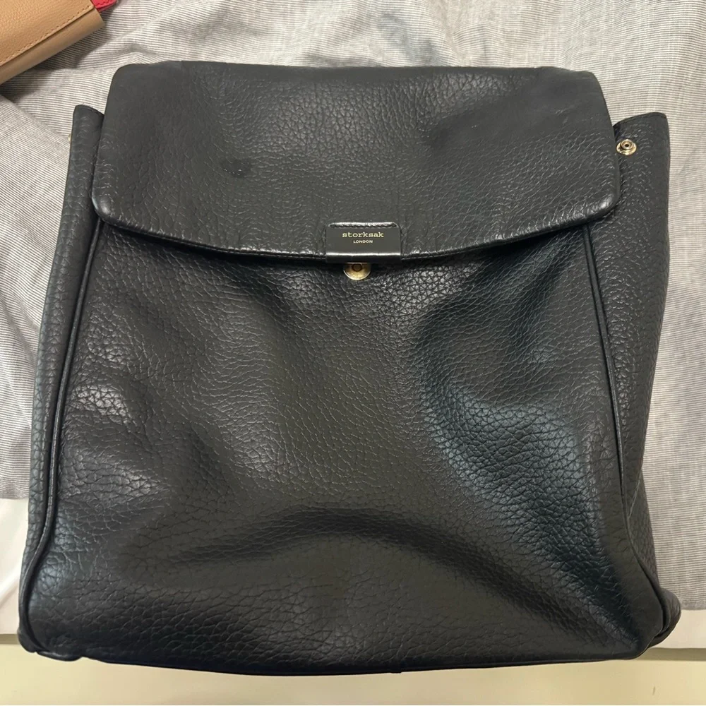 Storksak St James convertible leather Diaper Backpack - Picture 8 of 13